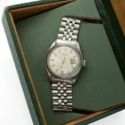 Rolex OP Datejust Ref.1603 SS Silver Dial Box 36mm Full Set #W132547-1