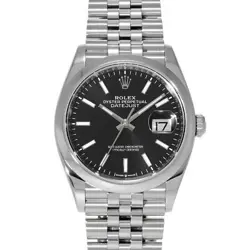 USED ROLEX DATEJUST 36 126200 BLACK CASE: 36×36MM MEN'S WATCH #111321