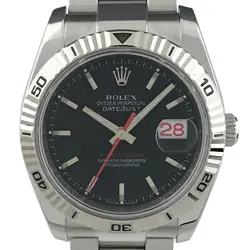 USED ROLEX DATEJUST TURNOGRAPH 116264 BLACK CASE: 36MM MEN'S WATCH #111261