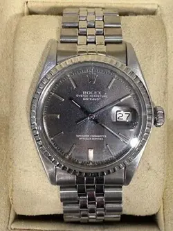 Rolex Datejust 36mm 1603 1988 Hashed Engine Turn Bezel Jubilee Band Blue Dial