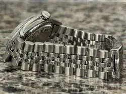 Rolex Datejust 36mm 1603 1988 Hashed Engine Turn Bezel Jubilee Band Blue Dial