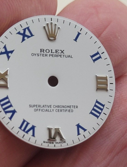 Rolex Midsize white dial with blue roman numbers for model 177200 No date,beauty