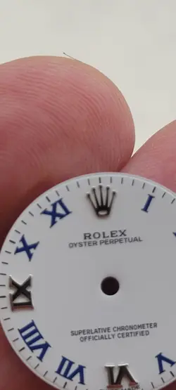 Rolex Midsize white dial with blue roman numbers for model 177200 No date,beauty