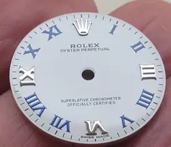 Rolex Midsize white dial with blue roman numbers for model 177200 No date,beauty