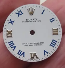 Rolex Midsize white dial with blue roman numbers for model 177200 No date,beauty