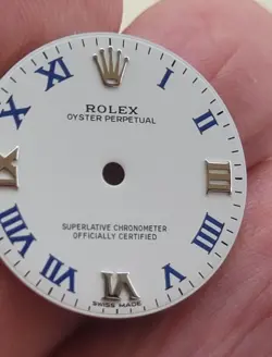 Rolex Midsize white dial with blue roman numbers for model 177200 No date,beauty
