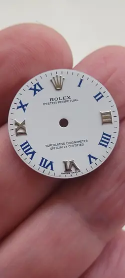 Rolex Midsize white dial with blue roman numbers for model 177200 No date,beauty
