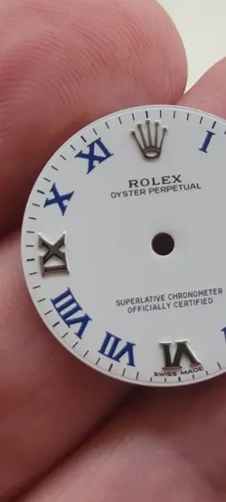 Rolex Midsize white dial with blue roman numbers for model 177200 No date,beauty