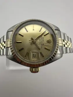 Rolex Lady Oyster Perpetual Date 6917 Watch 18K Gold Vintage