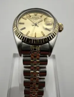Rolex Lady Oyster Perpetual Date 6917 Watch 18K Gold Vintage