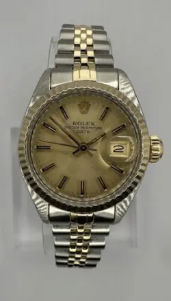 Rolex Lady Oyster Perpetual Date 6917 Watch 18K Gold Vintage