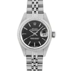ROLEX DATEJUST 79174 BLACK BAR K NUMBER SECOND HAND WOMEN