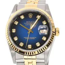 ROLEX MEN'S DATEJUST 16233G P K18YG/SS DIAMOND BLUE GRADATION AUTOMATIC #CS139