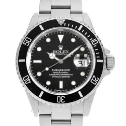 ROLEX SUBMARINER DATE 16610 BLACK ALL TRITIUM U NUMBER SECOND HAND MENS