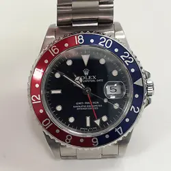 Rolex GMT Master 40 mm Pepsi Bezel Steel Automatic Watch 16700 U Series 1997