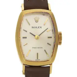 ROLEX PRECISION CAL.1400 2648 WATCH K18YG LEATHER HAND WOUND WOMEN'S GO