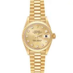 ROLEX PRESIDENT DATEJUST YELLOW GOLD DIAMOND DIAL LADIES WATCH 79178