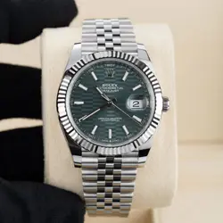 ROLEX DATEJUST 41 WATCH 41MM GREEN INDEX HOUR MARKERS DIAL STAINLESS STEEL