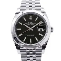 ROLEX DATEJUST 41MM STAINLESS STEEL BRIGHT BLACK DIAL 126300