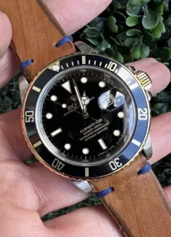 1987 ROLEX SUBMARINER TWO TONE BLACK DIAL 40MM 16803 WATCH STEEL AND 18K GOLD