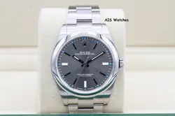 ROLEX 114300 OYSTER PERPETUAL 39MM RHODIUM DIAL BOX & PAPER