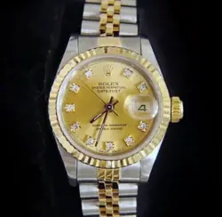ROLEX DATEJUST 26MM TWO TONE DIAMOND BEZEL JUBILEE LADIES WATCH