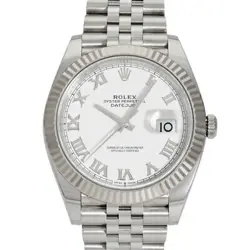 ROLEX DATEJUST 41 126334 WHITE ROMAN DIAL WATCH R45_1104
