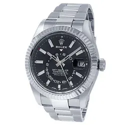 ROLEX SKY-DWELLER STAINLESS STEEL OYSTER AUTOMATIC BLACK MEN'S WATCH 326934