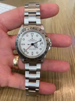 ROLEX EXPLORER II 16570 SILVER OYSTER BRACELET WITH SILVER BEZEL