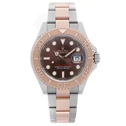 ROLEX YACHT MASTER 40MM 18K GOLD STEEL CHOCOLATE DIAL AUTOMATIC WATCH 116621