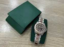 ROLEX  YATCHMASTER 116621 CHOCOLATE DIAL ROSE GOLD & STEEL PAPERS AMAZING WATCH