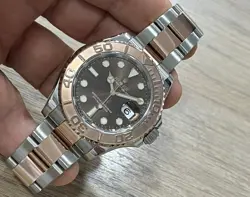 ROLEX  YATCHMASTER 116621 CHOCOLATE DIAL ROSE GOLD & STEEL PAPERS AMAZING WATCH