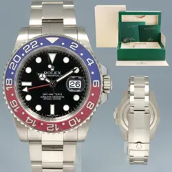 2016 MINT ROLEX GMT-MASTER II PEPSI WHITE GOLD 40MM BLACK DIAL 116719BLRO WATCH