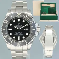 MINT ROLEX SEA-DWELLER DEEPSEA 116660 STEEL 44MM BLACK CERAMIC WATCH BOX