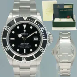 2008 MINT ROLEX SEA-DWELLER STEEL 16600 BLACK DIAL DATE 40MM WATCH BOX
