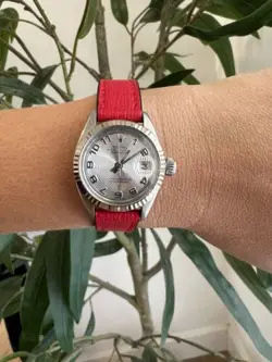 LADIES ROLEX OYSTER PERPETUAL DATEJUST WATCH 26MM SILVER CONCENTRIC ARABIC DIAL