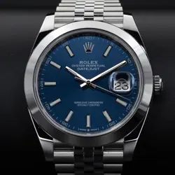 ROLEX DATEJUST 41MM  126300 BLUE STICK DIAL JUBILEE