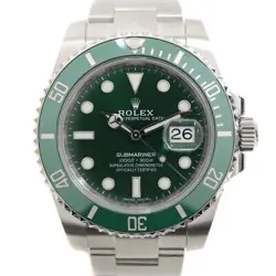 USED ROLEX SUBMARINER DATE 116610LV GREEN CASE: 40.0MM MEN'S WATCH #11155