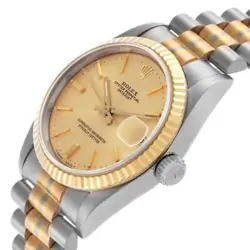 Rolex President Midsize Tridor White Yellow Rose Gold Ladies Watch 68279