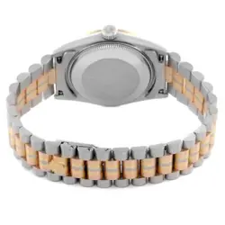Rolex President Midsize Tridor White Yellow Rose Gold Ladies Watch 68279