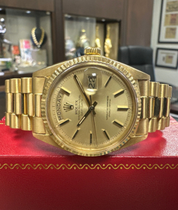 MENS VINTAGE ROLEX DAY-DATE PRESIDENT WATCH 18K YELLOW GOLD 36MM