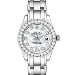 ROLEX PEARLMASTER MASTERPIECE WHITE GOLD MOP DIAMOND LADIES WATCH 80299