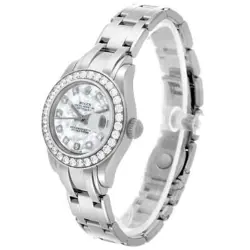 ROLEX PEARLMASTER MASTERPIECE WHITE GOLD MOP DIAMOND LADIES WATCH 80299