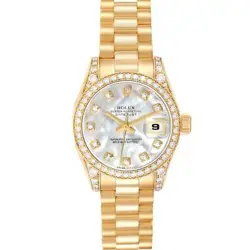 ROLEX PRESIDENT DATEJUST YELLOW GOLD MOP DIAMOND LADIES WATCH 179158
