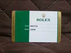 126334 GUARANTEE CARD
