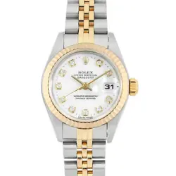 ROLEX DATEJUST 10P DIAMOND 69173G WHITE U NUMBER SECOND HAND WOMEN