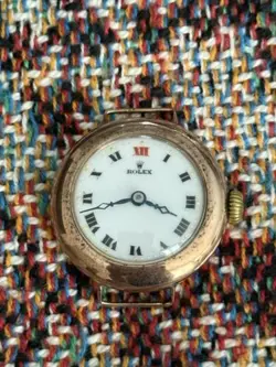 VINTAGE ROLEX 9CT ROSE GOLD ENAMEL DIAL COCKTAIL WATCH