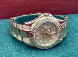 Rolex Yacht-Master 18k Yellow Gold 35mm Midsize 168628 Watch Box Books Serviced