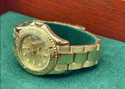 Rolex Yacht-Master 18k Yellow Gold 35mm Midsize 168628 Watch Box Books Serviced