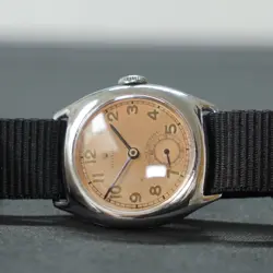 Rolex Salmon Dial Mens Vintage Cushion Military Sub-dial Watch Working